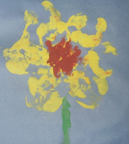 sunflower handprint painting